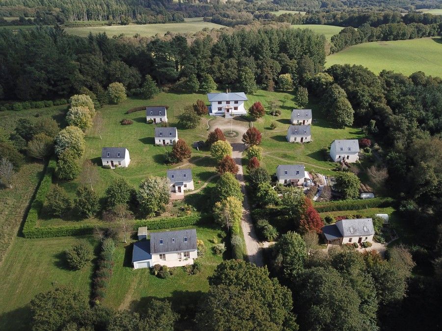 Aerial view of the meditation garden